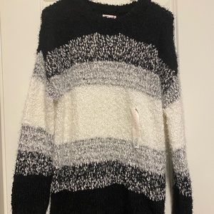 Black, white, & grey stripped sweater